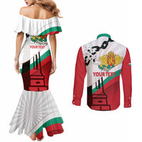 Personalized Bulgaria Liberation Day Couples Matching Mermaid Dress and Long Sleeve Button Shirt Happy 3rd March Shipka Monument Curve Flag