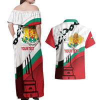 Personalized Bulgaria Liberation Day Couples Matching Off Shoulder Maxi Dress and Hawaiian Shirt Happy 3rd March Shipka Monument Curve Flag