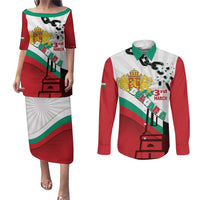 Personalized Bulgaria Liberation Day Couples Matching Puletasi and Long Sleeve Button Shirt Happy 3rd March Shipka Monument Curve Flag