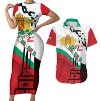 Personalized Bulgaria Liberation Day Couples Matching Short Sleeve Bodycon Dress and Hawaiian Shirt Happy 3rd March Shipka Monument Curve Flag
