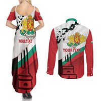 Personalized Bulgaria Liberation Day Couples Matching Summer Maxi Dress and Long Sleeve Button Shirt Happy 3rd March Shipka Monument Curve Flag