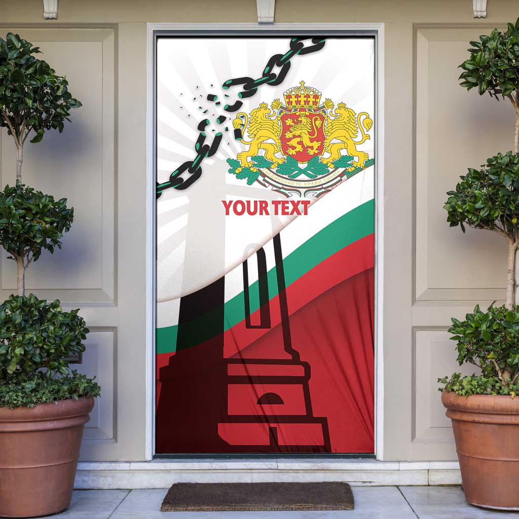 Personalized Bulgaria Liberation Day Door Cover Happy 3rd March Shipka Monument Curve Flag