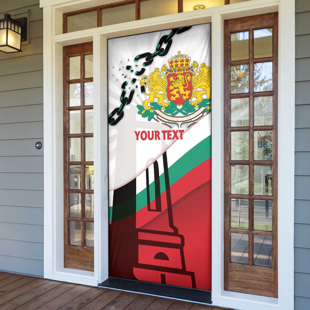 Personalized Bulgaria Liberation Day Door Cover Happy 3rd March Shipka Monument Curve Flag