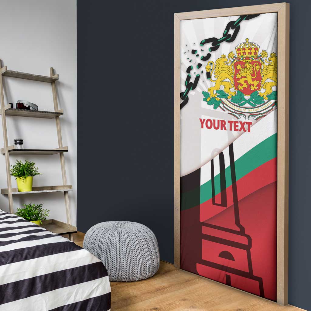 Personalized Bulgaria Liberation Day Door Cover Happy 3rd March Shipka Monument Curve Flag