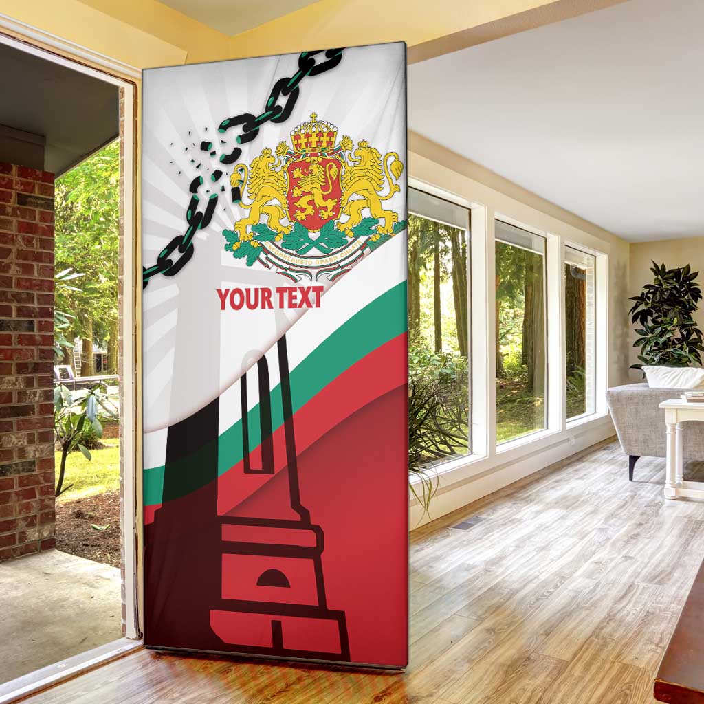 Personalized Bulgaria Liberation Day Door Cover Happy 3rd March Shipka Monument Curve Flag