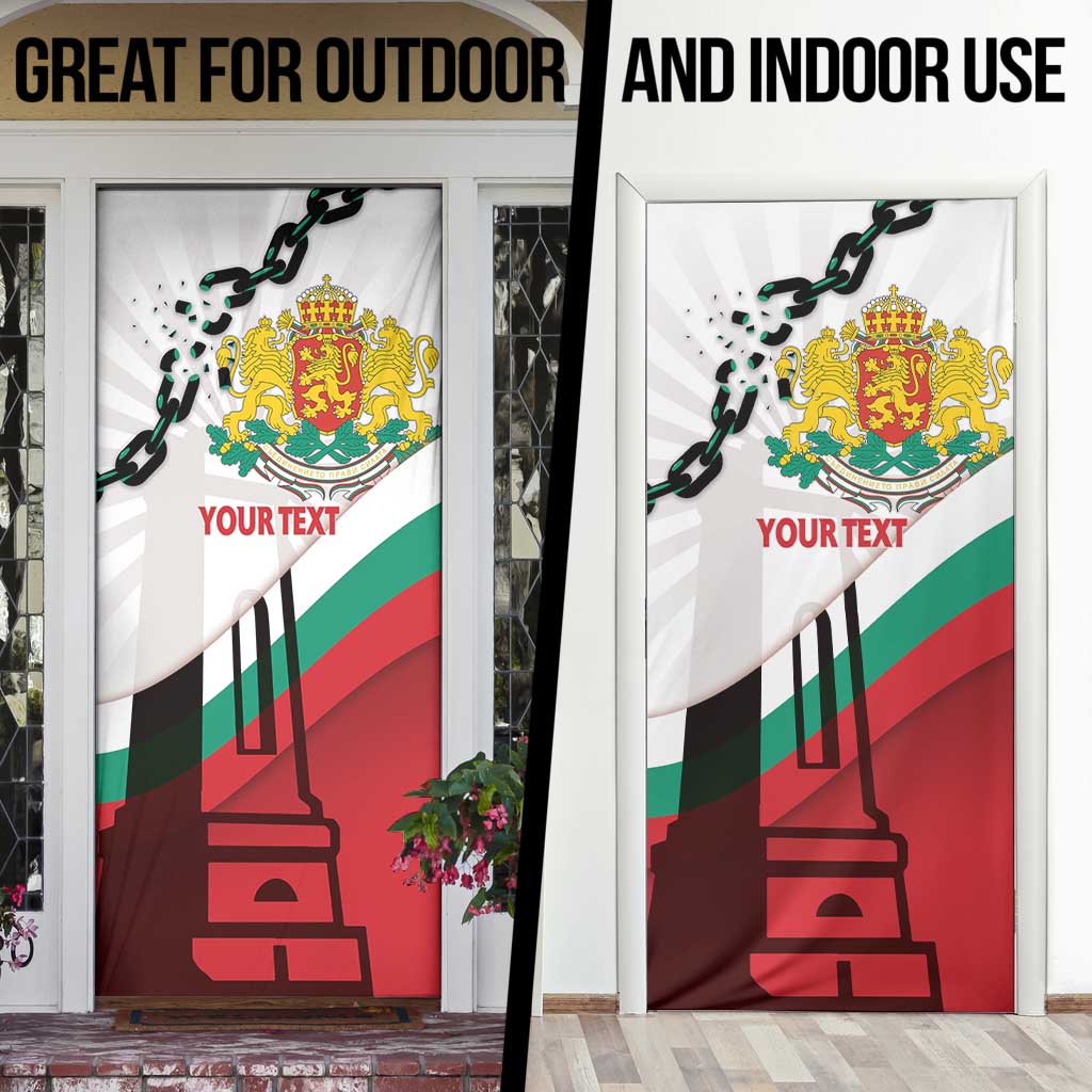 Personalized Bulgaria Liberation Day Door Cover Happy 3rd March Shipka Monument Curve Flag