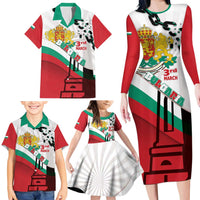 Personalized Bulgaria Liberation Day Family Matching Long Sleeve Bodycon Dress and Hawaiian Shirt Happy 3rd March Shipka Monument Curve Flag