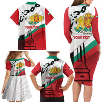 Personalized Bulgaria Liberation Day Family Matching Long Sleeve Bodycon Dress and Hawaiian Shirt Happy 3rd March Shipka Monument Curve Flag