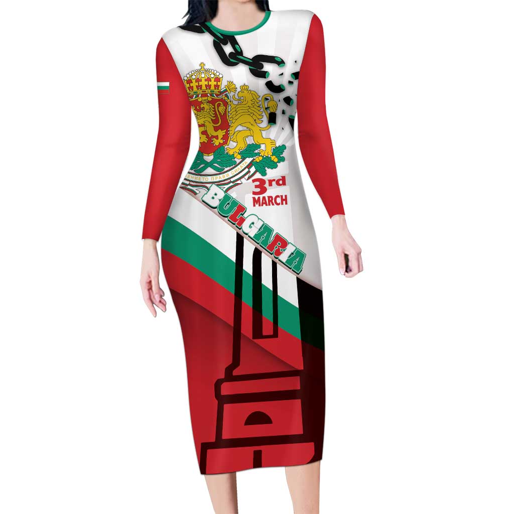 Personalized Bulgaria Liberation Day Family Matching Long Sleeve Bodycon Dress and Hawaiian Shirt Happy 3rd March Shipka Monument Curve Flag