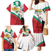 Personalized Bulgaria Liberation Day Family Matching Mermaid Dress and Hawaiian Shirt Happy 3rd March Shipka Monument Curve Flag