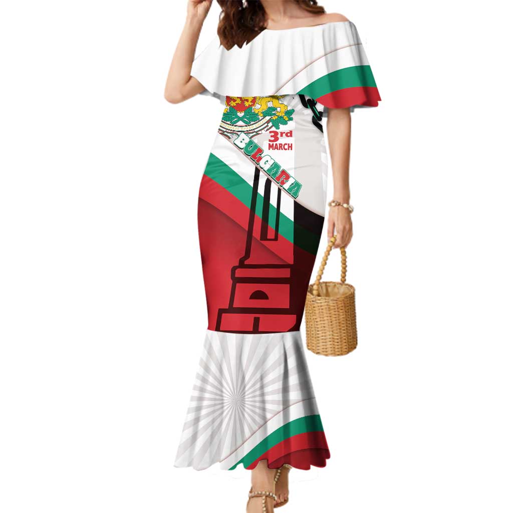 Personalized Bulgaria Liberation Day Family Matching Mermaid Dress and Hawaiian Shirt Happy 3rd March Shipka Monument Curve Flag