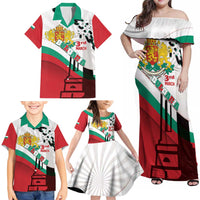 Personalized Bulgaria Liberation Day Family Matching Off Shoulder Maxi Dress and Hawaiian Shirt Happy 3rd March Shipka Monument Curve Flag
