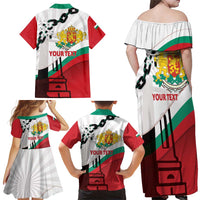 Personalized Bulgaria Liberation Day Family Matching Off Shoulder Maxi Dress and Hawaiian Shirt Happy 3rd March Shipka Monument Curve Flag