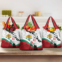 Bulgaria Liberation Day Grocery Bag Happy 3rd March Shipka Monument Curve Flag
