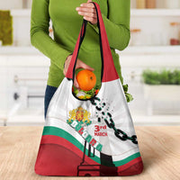 Bulgaria Liberation Day Grocery Bag Happy 3rd March Shipka Monument Curve Flag