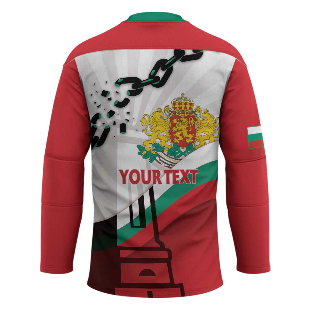 Personalized Bulgaria Liberation Day Hockey Jersey Happy 3rd March Shipka Monument Curve Flag