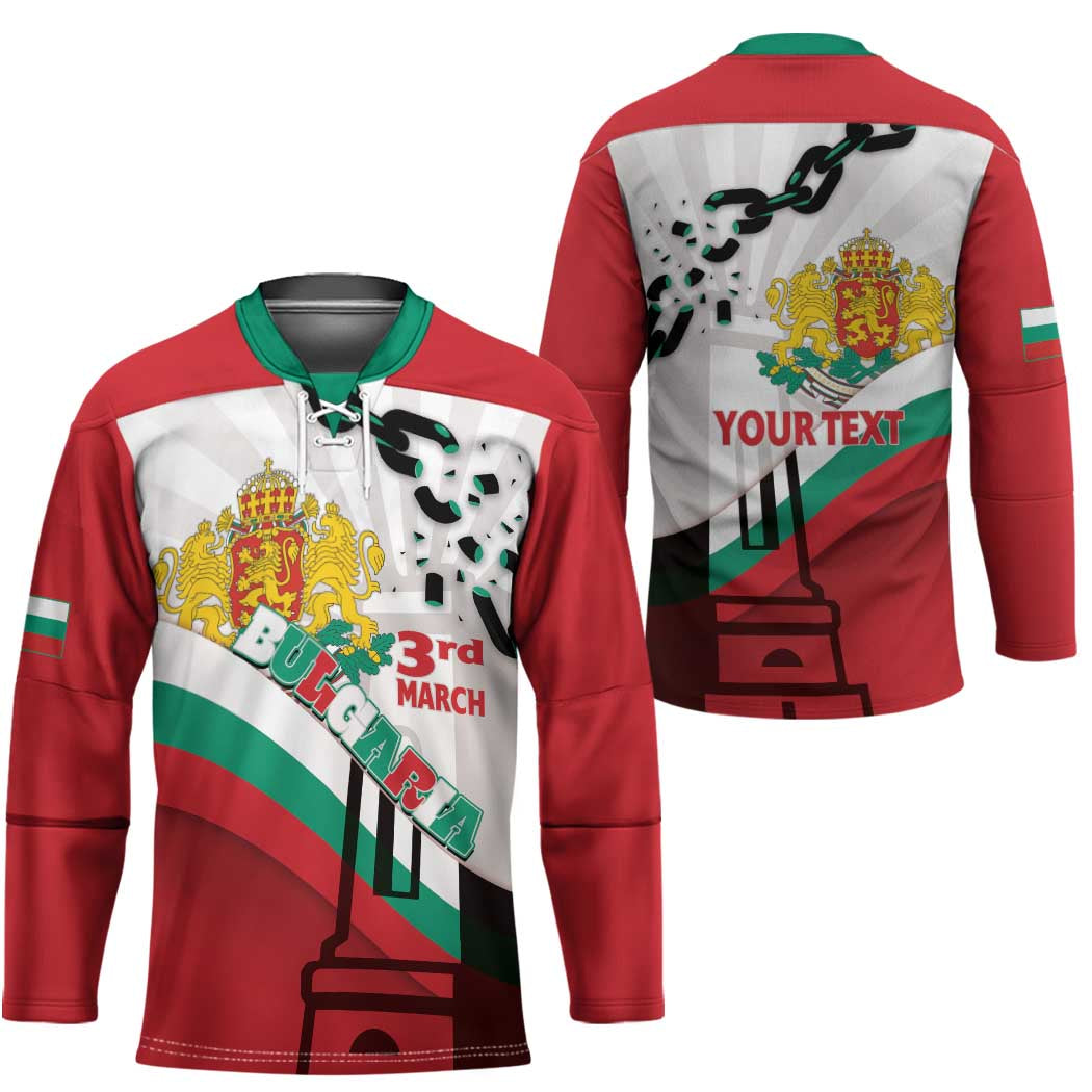 Personalized Bulgaria Liberation Day Hockey Jersey Happy 3rd March Shipka Monument Curve Flag