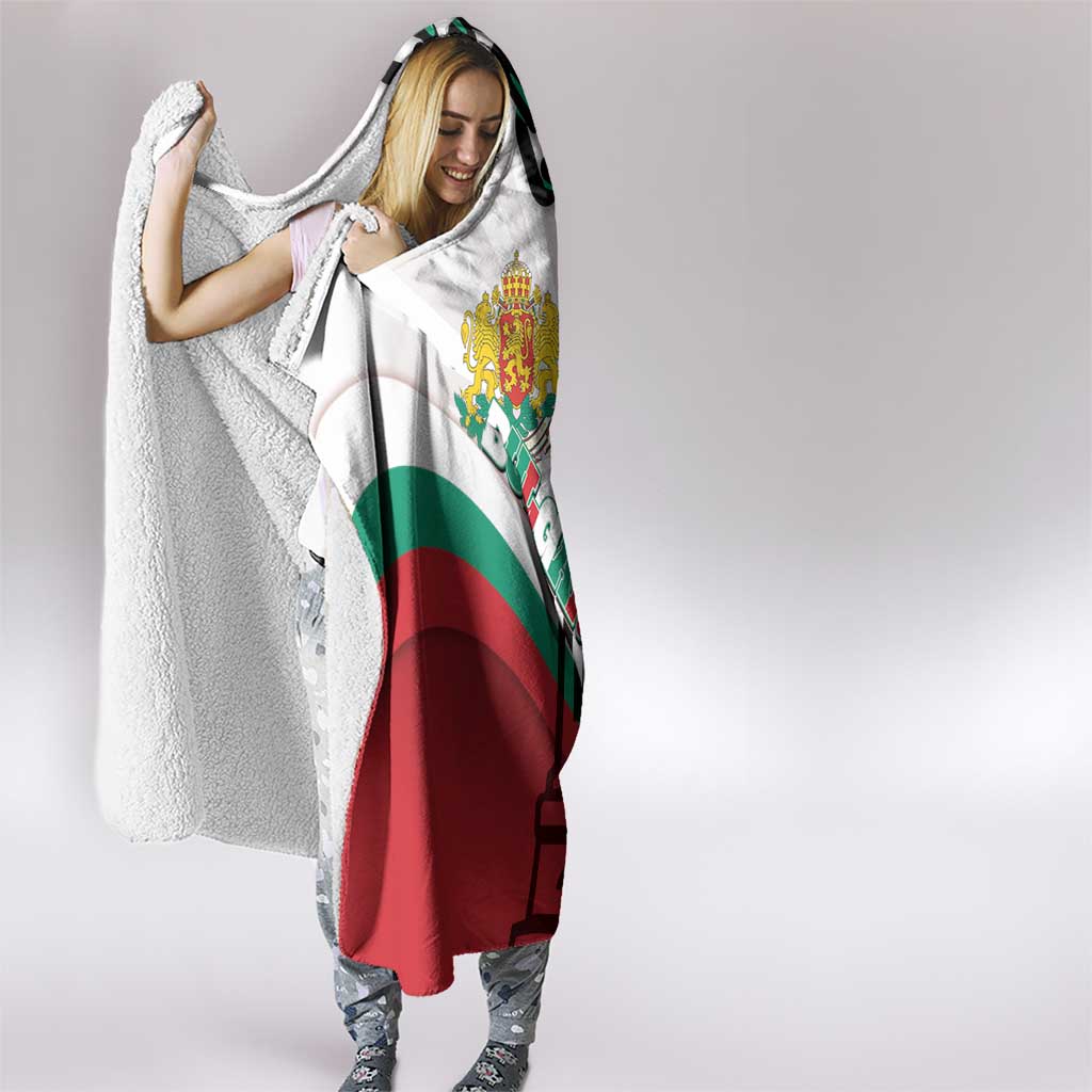 Bulgaria Liberation Day Hooded Blanket Happy 3rd March Shipka Monument Curve Flag