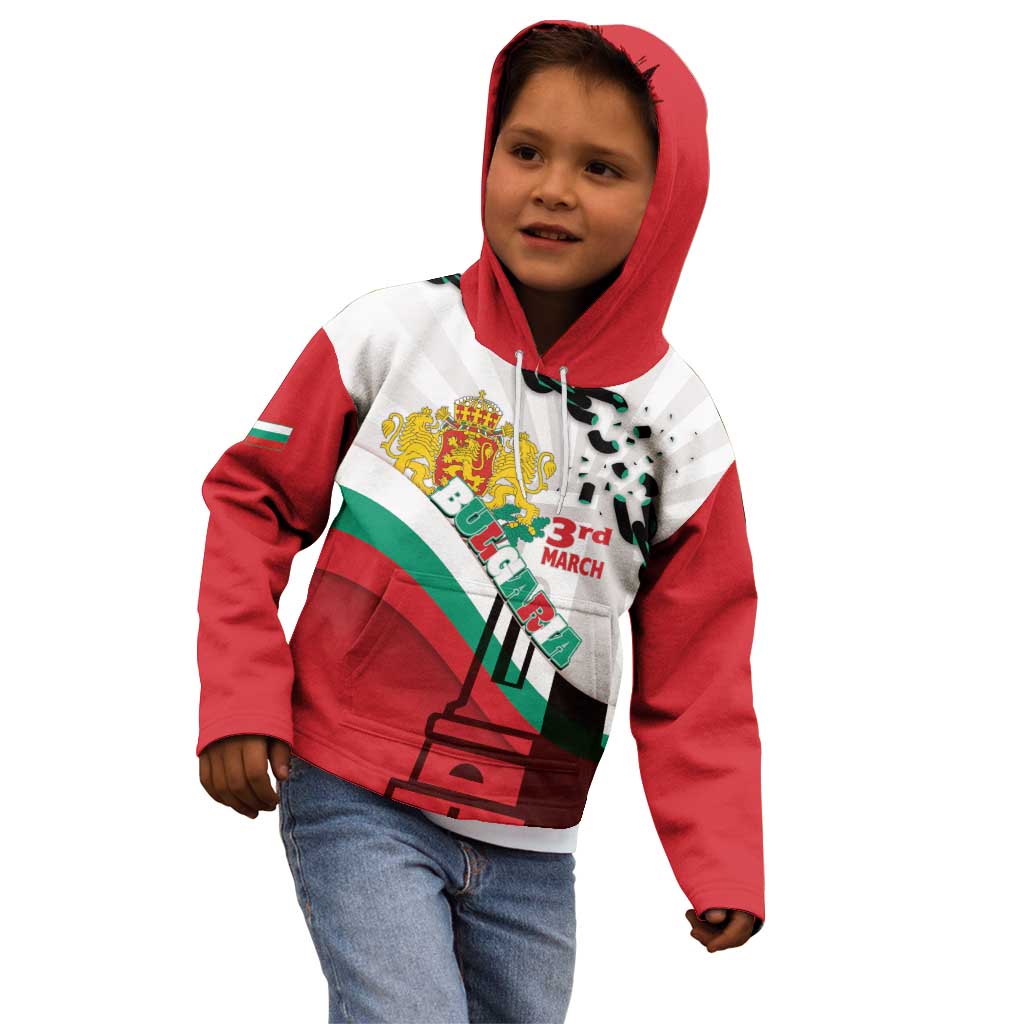 Personalized Bulgaria Liberation Day Kid Hoodie Happy 3rd March Shipka Monument Curve Flag