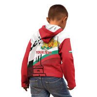 Personalized Bulgaria Liberation Day Kid Hoodie Happy 3rd March Shipka Monument Curve Flag