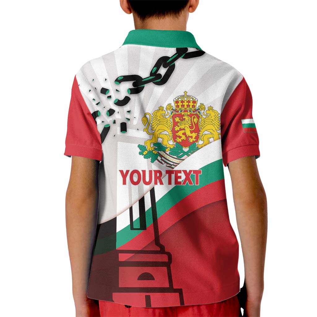 Personalized Bulgaria Liberation Day Kid Polo Shirt Happy 3rd March Shipka Monument Curve Flag