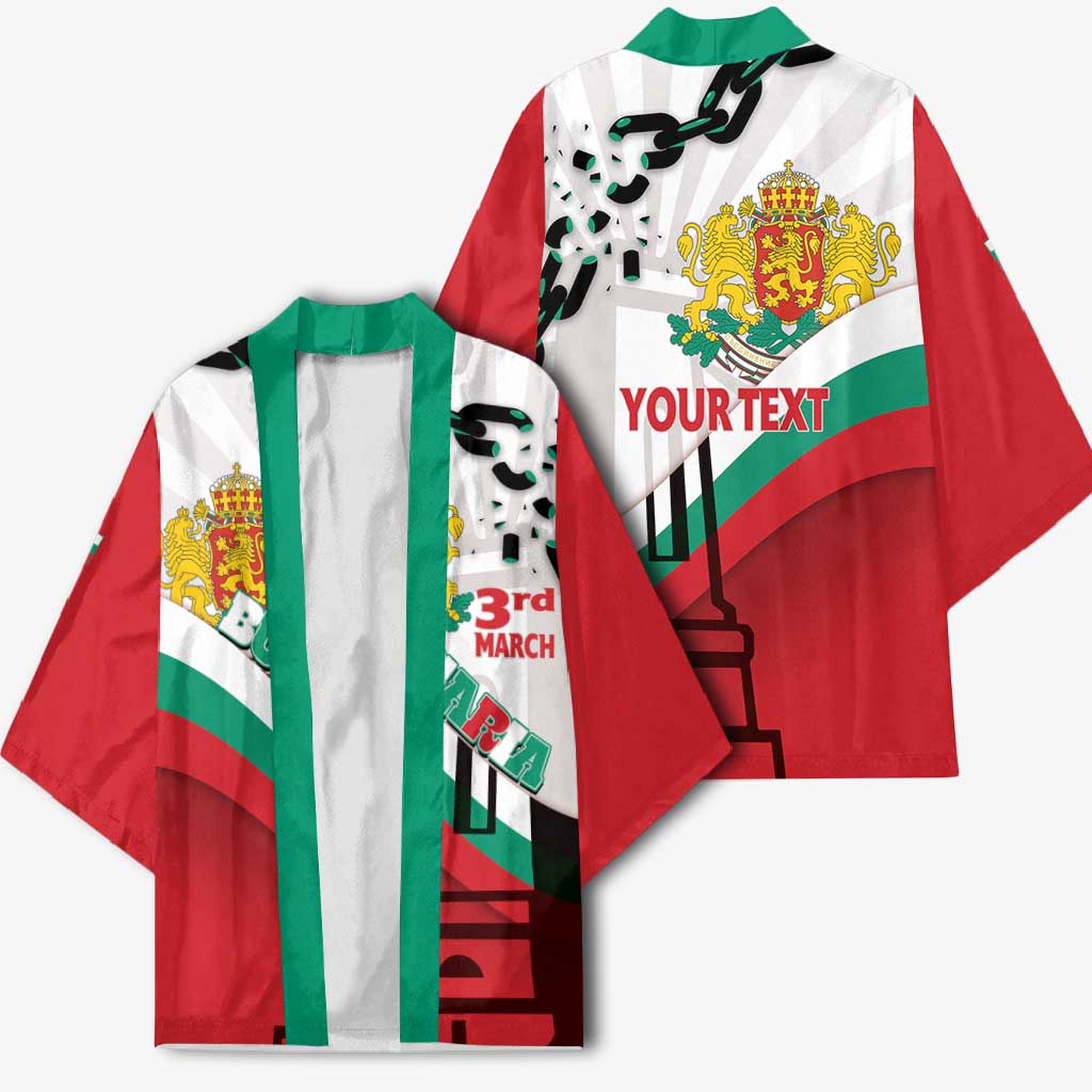 Personalized Bulgaria Liberation Day Kimono Happy 3rd March Shipka Monument Curve Flag