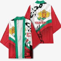 Personalized Bulgaria Liberation Day Kimono Happy 3rd March Shipka Monument Curve Flag