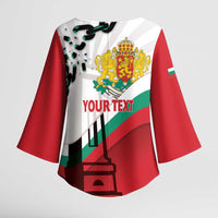 Personalized Bulgaria Liberation Day Kimono Sleeve Blouse Happy 3rd March Shipka Monument Curve Flag