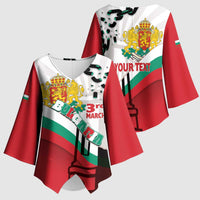 Personalized Bulgaria Liberation Day Kimono Sleeve Blouse Happy 3rd March Shipka Monument Curve Flag