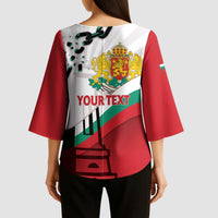Personalized Bulgaria Liberation Day Kimono Sleeve Blouse Happy 3rd March Shipka Monument Curve Flag