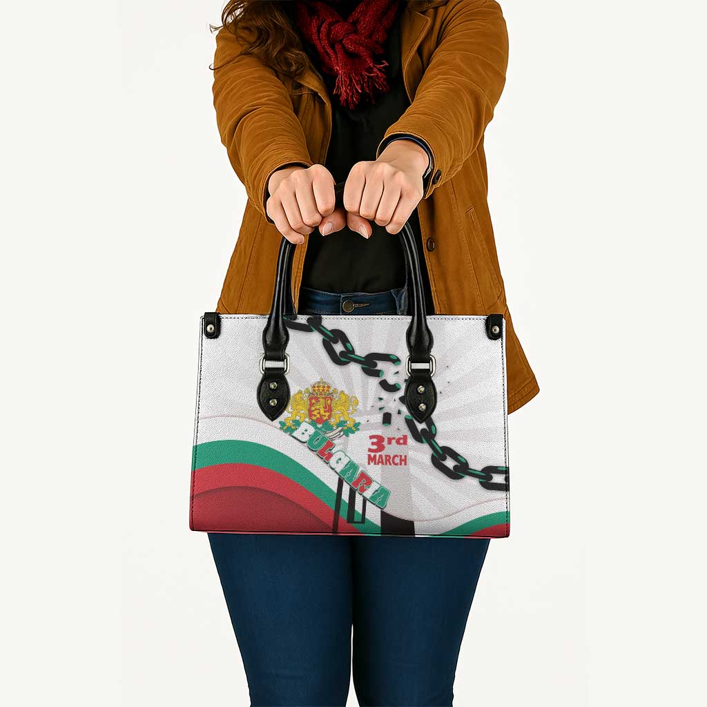 Bulgaria Liberation Day Leather Bag Happy 3rd March Shipka Monument Curve Flag