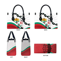 Bulgaria Liberation Day Leather Bag Happy 3rd March Shipka Monument Curve Flag
