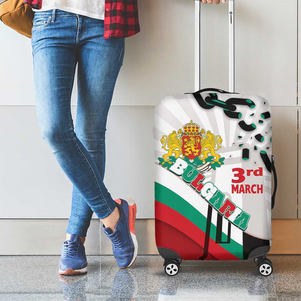 Bulgaria Liberation Day Luggage Cover Happy 3rd March Shipka Monument Curve Flag
