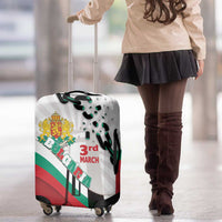 Bulgaria Liberation Day Luggage Cover Happy 3rd March Shipka Monument Curve Flag