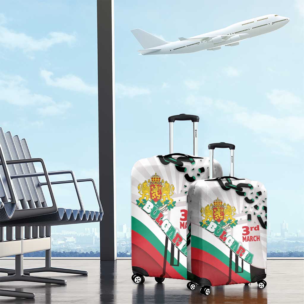 Bulgaria Liberation Day Luggage Cover Happy 3rd March Shipka Monument Curve Flag