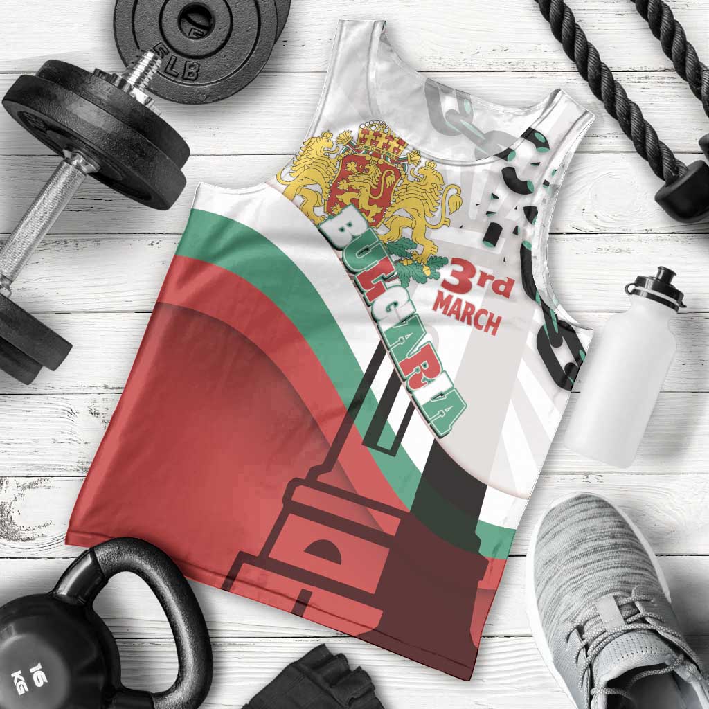 Personalized Bulgaria Liberation Day Men Tank Top Happy 3rd March Shipka Monument Curve Flag
