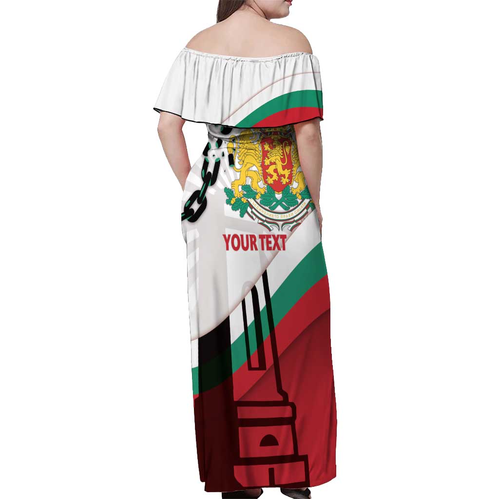 Personalized Bulgaria Liberation Day Off Shoulder Maxi Dress Happy 3rd March Shipka Monument Curve Flag