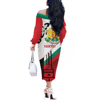 Personalized Bulgaria Liberation Day Off The Shoulder Long Sleeve Dress Happy 3rd March Shipka Monument Curve Flag