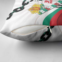 Bulgaria Liberation Day Pillow Cover Happy 3rd March Shipka Monument Curve Flag