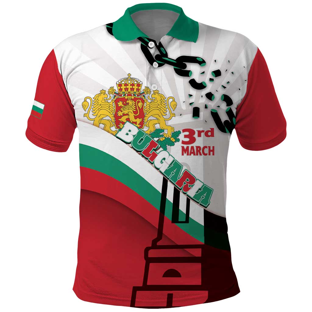 Personalized Bulgaria Liberation Day Polo Shirt Happy 3rd March Shipka Monument Curve Flag