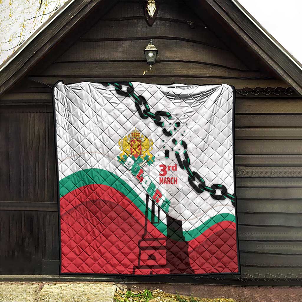 Bulgaria Liberation Day Quilt Happy 3rd March Shipka Monument Curve Flag
