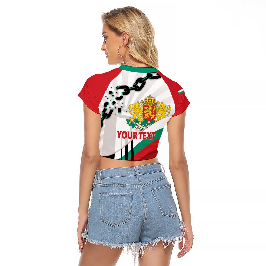 Personalized Bulgaria Liberation Day Raglan Cropped T Shirt Happy 3rd March Shipka Monument Curve Flag