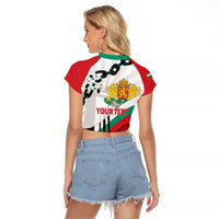 Personalized Bulgaria Liberation Day Raglan Cropped T Shirt Happy 3rd March Shipka Monument Curve Flag