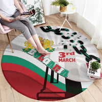 Bulgaria Liberation Day Round Carpet Happy 3rd March Shipka Monument Curve Flag