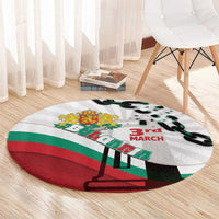 Bulgaria Liberation Day Round Carpet Happy 3rd March Shipka Monument Curve Flag