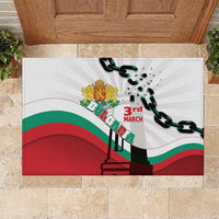 Bulgaria Liberation Day Rubber Doormat Happy 3rd March Shipka Monument Curve Flag