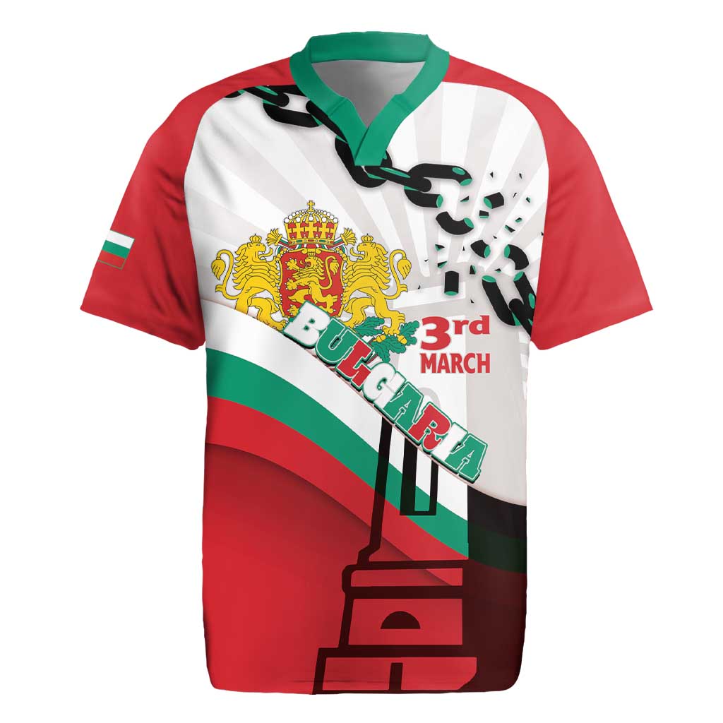 Personalized Bulgaria Liberation Day Rugby Jersey Happy 3rd March Shipka Monument Curve Flag
