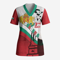 Personalized Bulgaria Liberation Day Scrub Top Happy 3rd March Shipka Monument Curve Flag