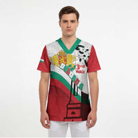 Personalized Bulgaria Liberation Day Scrub Top Happy 3rd March Shipka Monument Curve Flag
