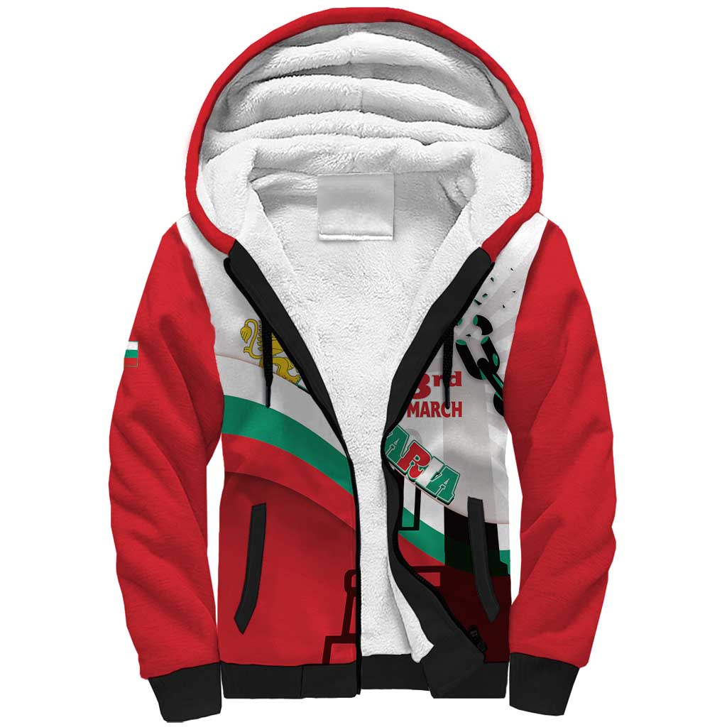 Personalized Bulgaria Liberation Day Sherpa Hoodie Happy 3rd March Shipka Monument Curve Flag